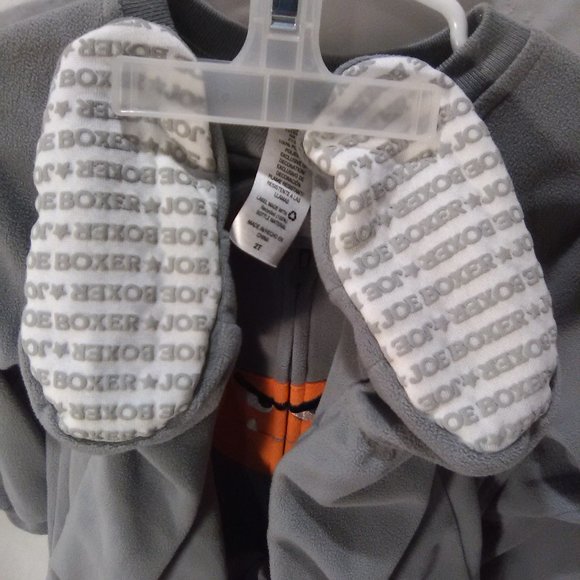 Joe Boxer Toddler One Piece Warm Fleece Footed Pajamas Color Gray Size 2T - Picture 5 of 6